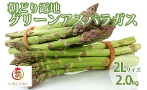 【2026年5月より発送】北海道 富良野市産 アスパラ 緑 (2Lサイズ) 約2kg 朝どり 露地 グリーン アスパラガス 詰め合わせ 野菜 新鮮 数量限定 先着順【藏ファーム】