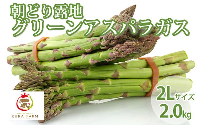 【2026年5月より発送】北海道 富良野市産 アスパラ 緑 (2Lサイズ) 約2kg 朝どり 露地 グリーン アスパラガス 詰め合わせ 野菜 新鮮 数量限定 先着順【藏ファーム】