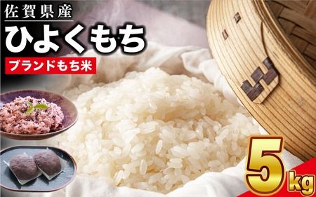 令和6年産 佐賀県産ひよくもち米5kg 【もち米 餅米 ヒヨクモチ 5kg 年末 餅つき 赤飯 おこわ おはぎ】(H015187)