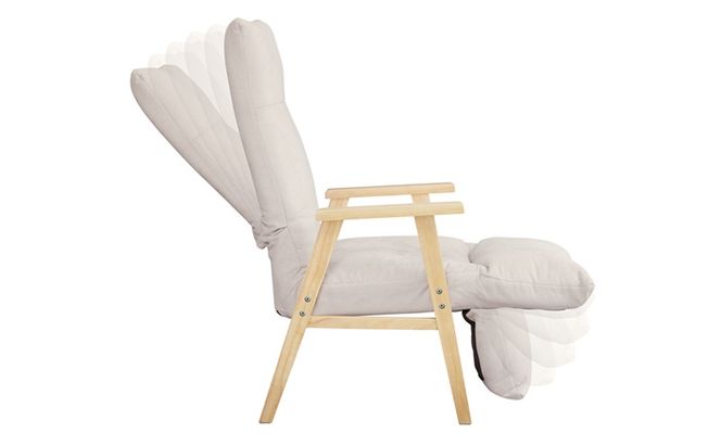 リクライニングウッドアームチェア FACN-RHB アイボリー リクライニングチェア 一人掛け リクライニング 座椅子 一人用 ソファー 高齢者 肘掛付 背もたれ フットレスト 椅子 プレゼント アイリスオーヤマ