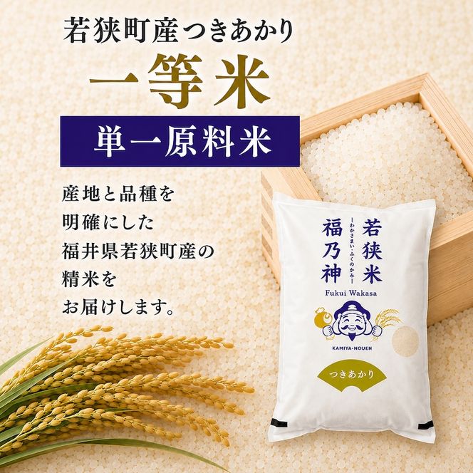 令和8年産 福井県若狭町 つきあかり （一等米） 20kg（神谷農園） 5kg×4袋 お米 ブランド米 銘柄米 ご飯 おにぎり お弁当 産地直送 和食 主食