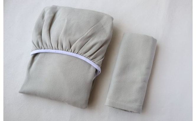 G1952 【tissu de coton/ハニカム織】泉州南部織 BED用シングルシーツ＆ピロー（LGY）