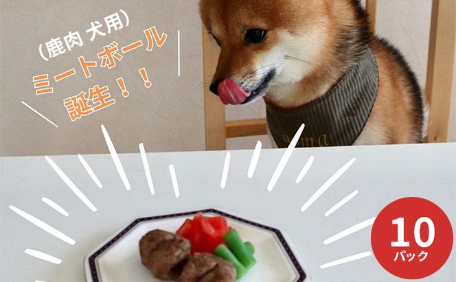 鹿肉ドッグフード　鹿肉ミートボール（犬用）　10パック（約60g×10） 加工食品 お肉 家族 健康 食事 大切 ペット 自然 新鮮 動物 高品質 安心 安全 国産 子犬 老犬 栄養 小分け 
