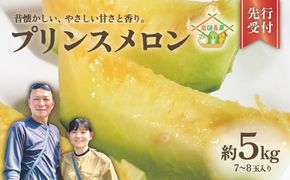 プリンスメロン ( 7～8玉 入り) 1箱 約 5kg フルーツ 果物 くだもの お取り寄せ 茨城県産 産直 直送 【 先行予約 2026年5月下旬 以降発送 】【 令和8年産 】【 農家直送 】【 昭和の大衆メロン 】 [AX020ya]