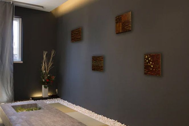 角館樺細工《あゆわら》桜皮細工（かばざいく）4枚セット（さくら、無地、貼りわけ、市松）|02_kdk-462701