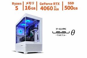 パソコン工房 ピラーレスゲーミングPC Ryzen 5/RTX 4060 Ti(W)【64_8-004】