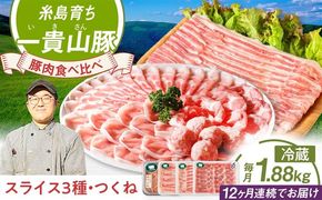【全12回定期便】一貴山 豚しゃぶ セット糸島市 / いきさん牧場 /鍋 しゃぶしゃぶ 豚しゃぶ 肩ロース ロース つくね バラ 豚バラ [AGB009] 豚しゃぶ しゃぶしゃぶ 肩ロース 豚バラ 豚つくね つくね