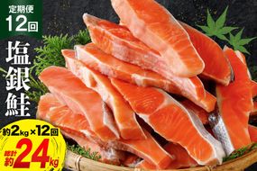 定期便 《12ヶ月連続お届け》 訳あり 銀鮭 切身 約2kg×12回 計24kg [宮城東洋 宮城県 気仙沼市 20564464] 鮭 海鮮 規格外 不揃い さけ サケ 鮭切身 シャケ 切り身 冷凍 家庭用 訳アリ おかず 弁当 支援 事業者支援