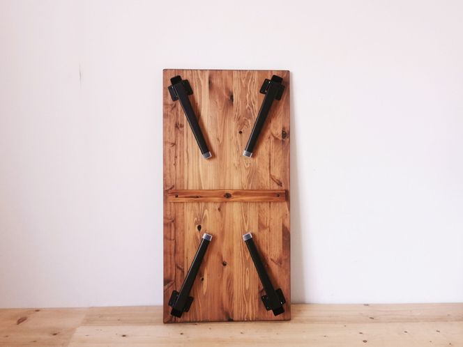 無垢材 折りたたみ ローテーブル 圧着タイプ 900×450｜新星金属製作所 大阪府 守口市 テーブル 折りたたみ ローテーブル リビング 子供 子供部屋 おしゃれ 家族 [2479]