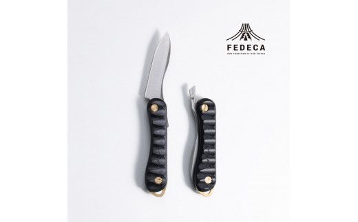 【FEDECA】 折畳式料理ナイフ Soloリップルブラック　000867