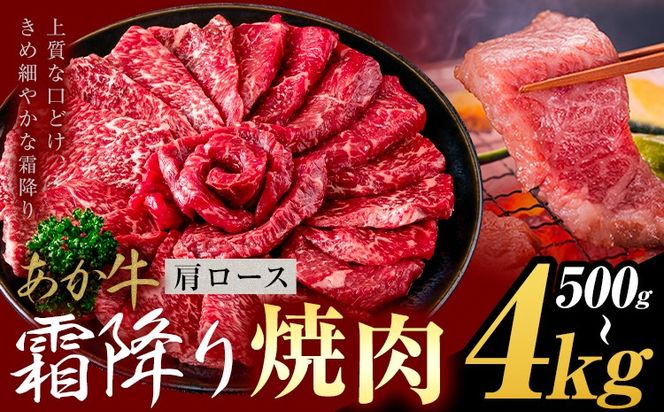 あか牛 肩ロース 焼肉  500g 1kg 2kg 4kg《1月上旬-3月末頃出荷》熊本県 氷川町 牛 牛肉 和牛 ブランド牛---hkw_26_lcl_422_500g---