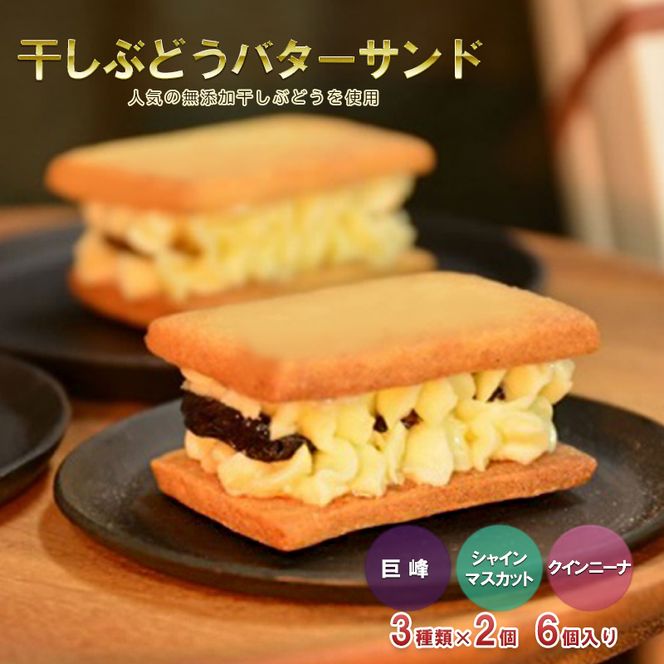 干しぶどうバターサンド6個入（3種類×2個） お菓子 焼菓子 洋菓子 スイーツ おやつ ティータイム 