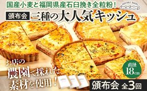 【頒布会】三種の大人気キッシュ1枚ずつ（月1回／全3回） キッシュ お取り寄せグルメ ご当地グルメ お取り寄せ グルメ 食べ物 取り寄せ 福岡 九州 お土産 福岡土産 ご当地 食品 福岡県 田川市 冷凍食品 特産品