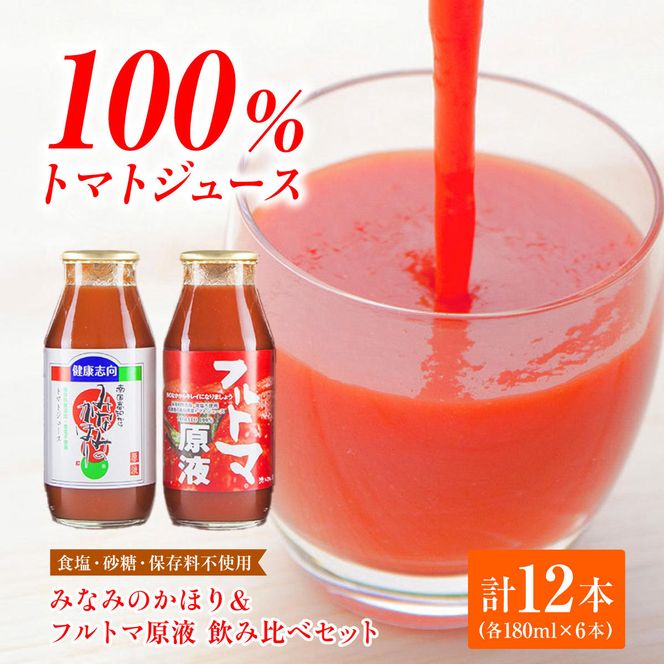 飲みくらべセット 12本 （みなみのかほり＆フルトマ原液／各 180ml）【池トマト】 [BQAG005]