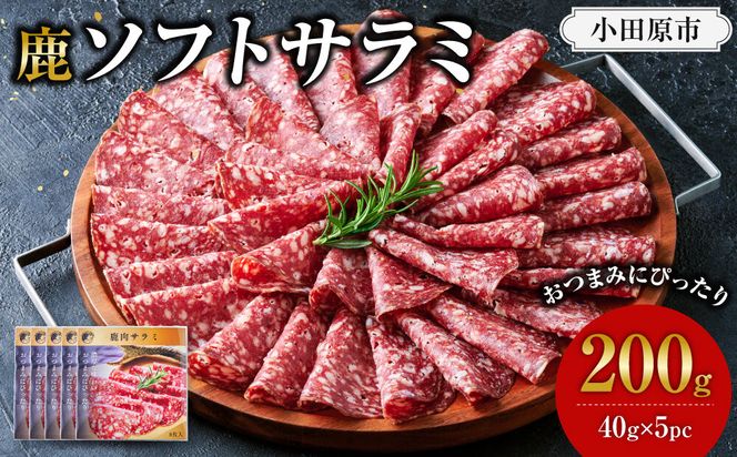 【おつまみにも！】鹿ソフトサラミ 5パック 【鹿肉 ジビエ サラミ おつまみ サラダ 高タンパク 低カロリー お酒 ホームパーティー 人気 おすすめ 神奈川県 小田原市】 142069_HV013