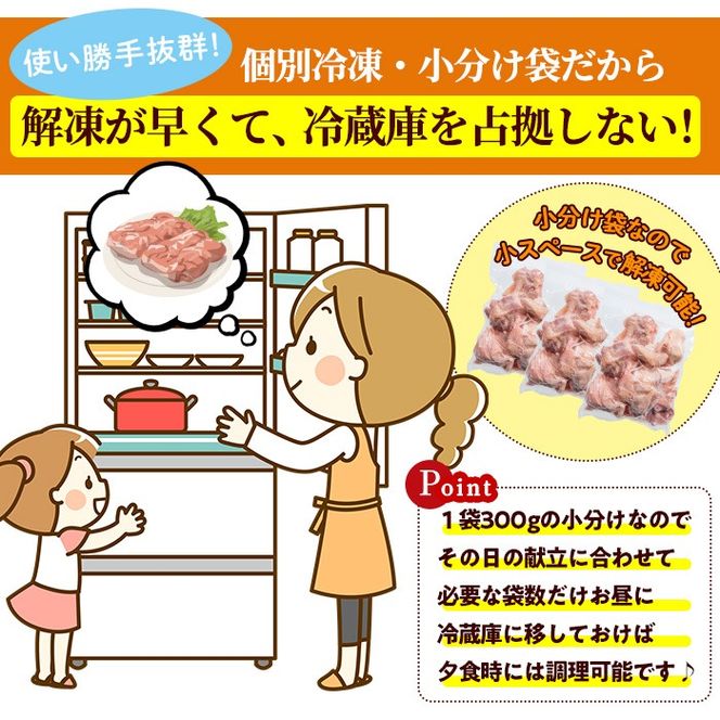 ＜先行予約受付中！2025年2月中に発送予定＞鶏肉 もも肉 小分け(計3kg・300g×10P)お肉 鳥肉 とり肉 切身 カット済 個別凍結 IQFカット 国産 宮崎県産 唐揚げ から揚げ からあげ 冷凍 便利【NK-02】【株式会社南九フーズ】