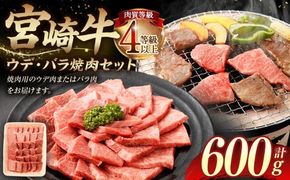 ＜≪肉質等級4等級以上≫宮崎牛ウデ・バラ焼肉セット（600g）＞入金確認後、翌月末までに順次出荷【c1426_tu】 宮崎牛 牛肉 肉 お肉 黒毛和牛 ブランド肉 ウデ バラ 赤身 新鮮 焼き肉 焼肉 冷凍 国産