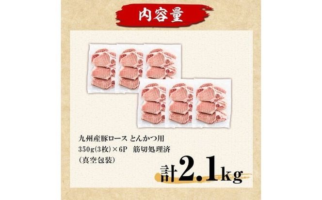 【訳あり・生産者応援】九州産豚ロース とんかつ用(計2.1kg) a1-161