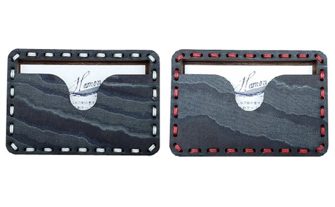 HAMON-WOOCA- 名刺ケース（麻糸カラー：白／赤） 雑貨 日用品 名刺入れ 