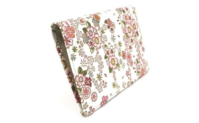 【文庫屋大関】パーソナルホルダー　かすみ桜【皮革工芸品】 民芸品 雑貨 日用品 文房具 革小物 革製品 ファイル ケース 