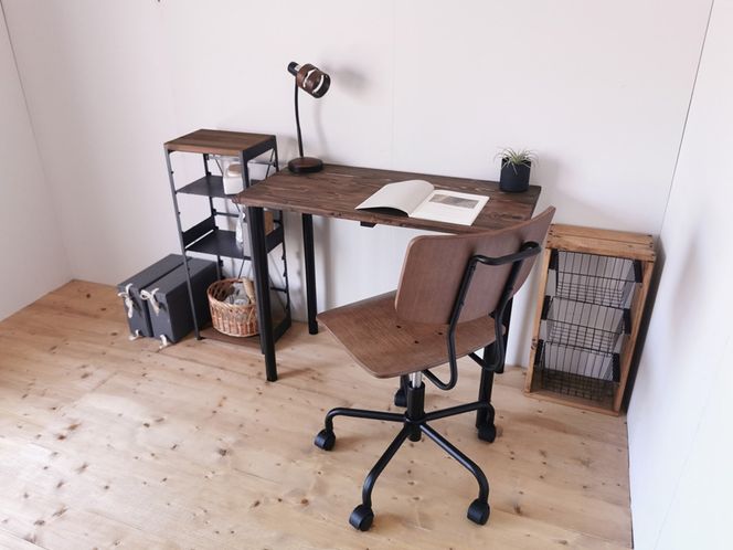 無垢材 デスク 約W100cm×D50cm ダークブラウン｜組立 簡単 工具不要 リビング 子供部屋 テーブル 家具 インテリア シェルフ 植物置き 靴棚 飾り棚 収納 日本製 [2493]