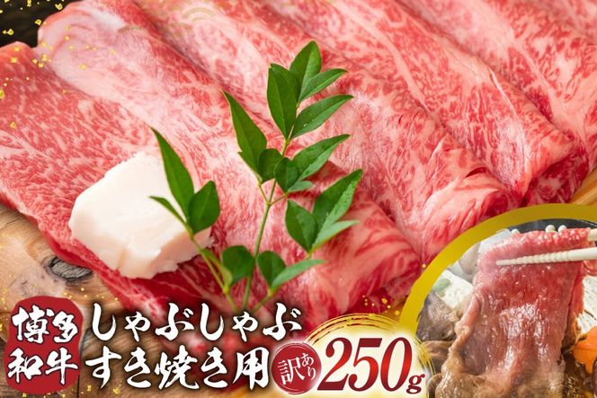 訳あり 博多和牛 しゃぶしゃぶ すき焼き 250g [MEAT PLUS 福岡県 宇美町 um40azp010056] ふるさと納税 牛肉 肉 肩ロース 肩バラ モモ肉 バラ肉 和牛 牛しゃぶ 牛すき 冷凍