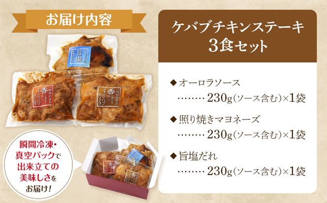 本場のケバブ チキンステーキ 230g×3食セット 肉料理 鶏肉 温めるだけ 惣菜 お手軽 簡単 ギフト 贈り物　 304018_AG39
