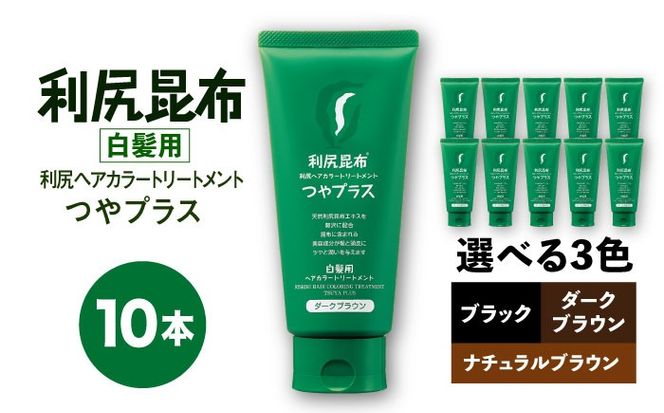 【10本入】［白髪用］ 利尻ヘアカラートリートメント つやプラス 糸島市 / 株式会社ピュール ヘアケア トリートメント [AZA084] 白髪染め トリートメント 簡単 無添加 ノンシリコン ノンシリコーン 時短