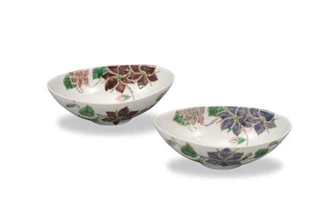 ペア6.5号鉢　鉄仙　佐藤剛志作