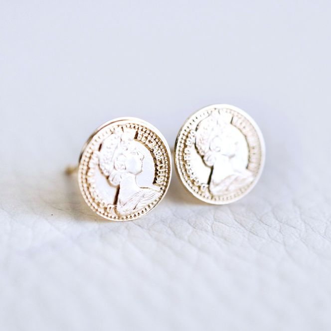 K18 18金 イエローゴールド 地金 コイン 金貨 ピアス 保証書付 SGL22869 SWAD087