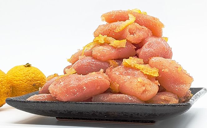 博多辛子明太子 ゆず皮入り一口カット(500g)＋ばらこボトル(230g) ゆず明太 柚子 ユズ めんたいこ 切子バラコ バラ子 チューブ 絞る 家庭用 訳あり 明太子 からし明太子 明太パスタ 冷凍 福岡県 大刀洗町 送料無料