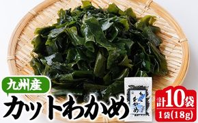  九州産 カットわかめ (計10袋・1袋18g入) 海藻 わかめ 味噌汁 みそ汁 サラダ 酢の物 スープ 国産 九州産 常温 大分県 佐伯市【CW12】【(株)山忠】
