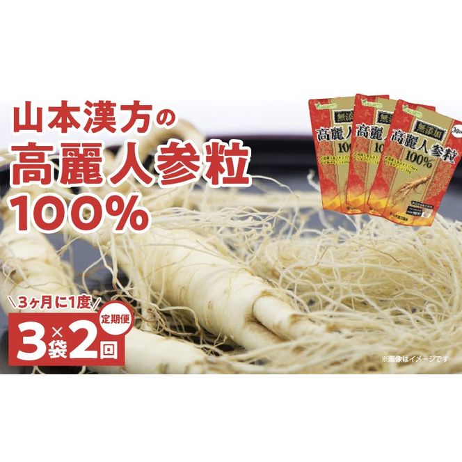 ＜3ヶ月に1度、2回送付 定期便＞山本漢方の無添加高麗人参粒［027Y18-T］