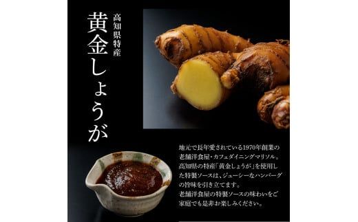 【CF-R7hbk】CDM010　 1/1～寄附額変更 生姜好きにオススメ！老舗レストランの国産牛・美鮮豚ハンバーグ130g×8ケ＋黄金しょうがソース×4袋 ハンバーグ セット 16000円 牛肉 豚肉 和牛 美味しい おいしい 小分けパック 個包装 冷凍 食品 