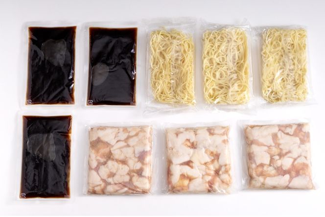 やまや もつ鍋 博多 もつ鍋セット あごだし 醤油味 3～4人前×3 [やまやコミュニケーションズ 福岡県 筑紫野市 21760875] モツ鍋 セット 国産 牛モツ ホルモン 牛ホルモン ちゃんぽん麺