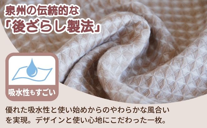 G5741 【スピード発送】パステルワッフル フェイスタオル 4枚セット アソート 泉州タオル