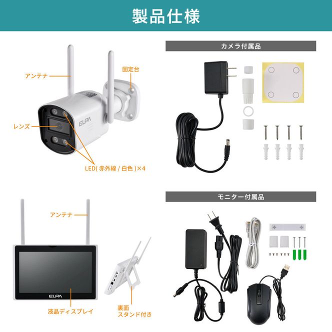 セキュリティカメラ　モニターセット　TBC-1010S 272183_AZ174