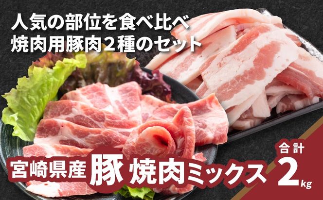 ★スピード発送!!７日～10日営業日以内に発送★焼肉ミックス（バラ500g×2・肩ロース500g×2）計2kg　K16_0120