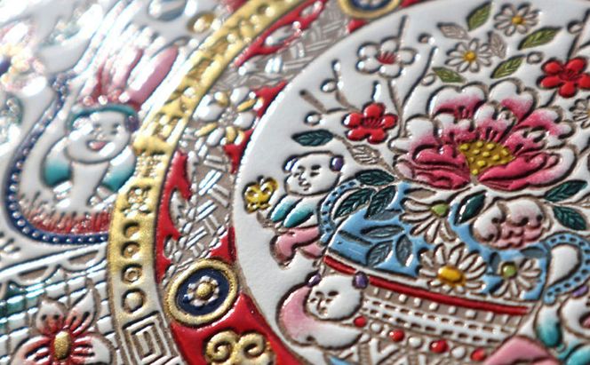 【文庫屋大関】マカロンポーチ 唐子【皮革工芸品】 ポーチ ミニポーチ 小物入れ アクセサリー入れ イヤホン入れ 収納 保管ケース 手のひらサイズ  本革 革 皮革 工芸品 工芸 雑貨 ギフト プレゼント 日本製 東京