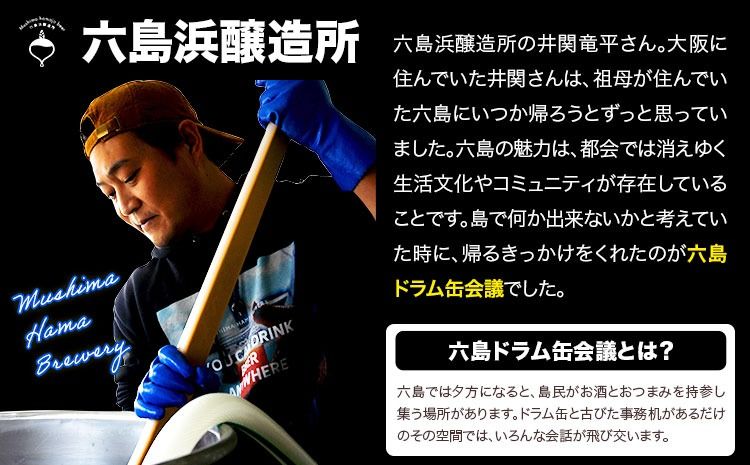 ビール 六島麦酒 3種6本セット 六島麦のはじまり2本 六島ドラム缶会議2本 北木島オイスタースタウト2本 六島浜醸造所[45日以内に出荷予定(土日祝除く)]岡山県 笠岡市 六島 麦酒 お酒 ビール クラフトビール アルコール 贈答 お土産---A-120b---