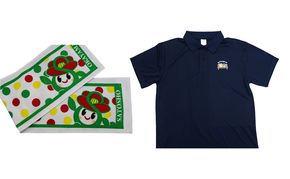 里庄町イメージキャラクター「里ちゃん」 ポロシャツ ・ マフラータオル セット 