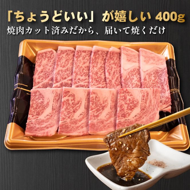 【モリモリ応援】Ａ4等級以上宮崎牛おためしモリモリ肩ロース 焼肉用 400g（宮崎牛 黒毛和牛 お肉 牛肉 ロース 赤身 焼肉）