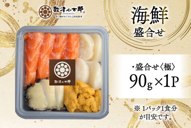 海鮮 盛合せ 漁師めし〈極〉 90g 1パック [橋本水産食品 宮城県 南三陸町 m304amh590049] 魚介 魚介類 魚 海鮮 海鮮丼 丼 サーモン 銀鮭 鮭 小分け 個包装 冷凍 三陸 ホタテ 帆立 ほたて 雲丹 うに ウニ 鮑 アワビ