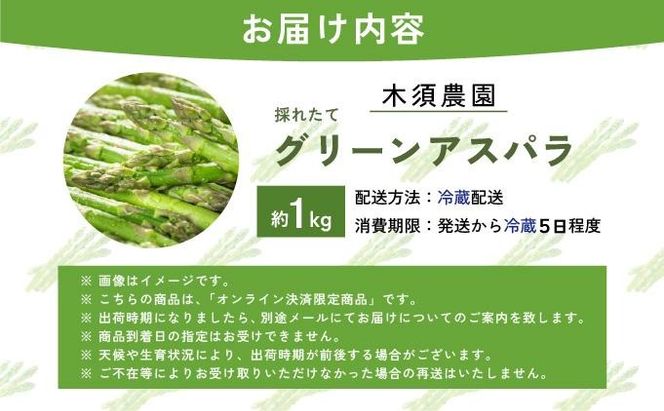 【 2025年 発送 】 先行予約 生産者 直送 グリーン アスパラ 約 1kg M-L サイズ 新鮮 朝採り 野菜 あすぱら 木須農園 北海道 伊達市