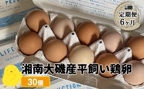 159-2043-03 【定期便6ヶ月】 湘南大磯産平飼い鶏卵 30個＜2024年12月1日出荷開始　6ヶ月連続でお届け＞【 たまご 神奈川県 大磯町 】