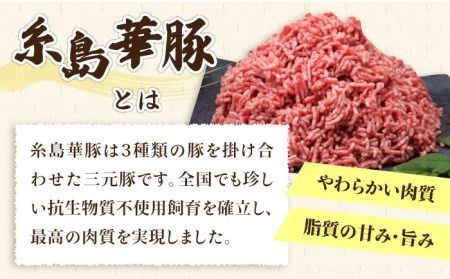 【全12回定期便】糸島和牛 糸島豚 合挽ミンチ 500g×2p×12回 計12kg 糸島ミートデリ工房 [ACA259]