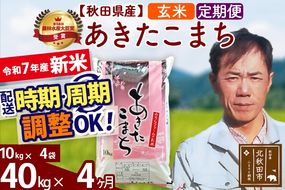 ※令和7年産 新米※《定期便4ヶ月》秋田県産 あきたこまち 40kg【玄米】(10kg袋) 2025年産 お届け時期選べる お届け周期調整可能 隔月に調整OK お米 みそらファーム|msrf-21104