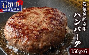 【2026年1月発送】石垣産経産牛ハンバーグ150g×6/箱 YC-08-01