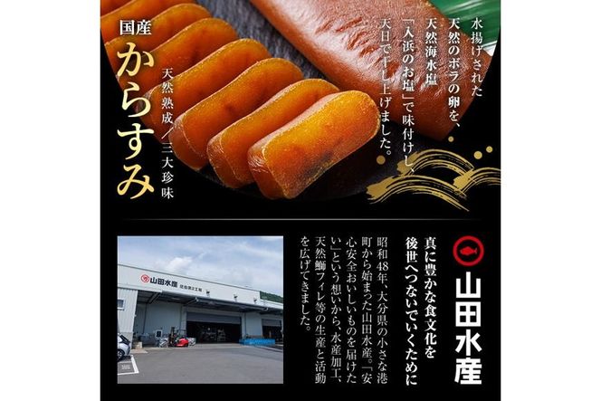国産 からすみ (3本) カラスミ ボラ 珍味 魚卵 冷凍 おつまみ 大分県 佐伯市【HX002】【山田水産(株)】