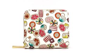 【文庫屋大関】二つ折りファスナーミニ財布 飴【皮革工芸品】財布 二つ折り 小物 お札 カード 小銭 コンパクト 牛革 手作り 日本製 墨田区 東京都